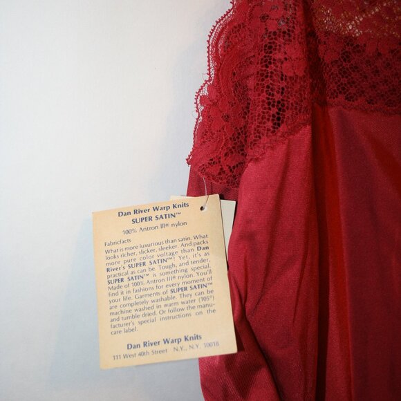 Dan River Super Satin Red  Sexy Lace Trim Camisole SZ 38 - Picture 5 of 6